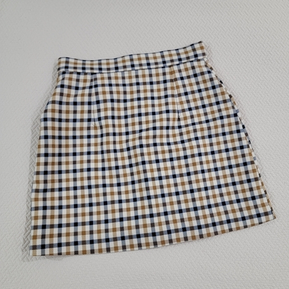 NEW H&M Plaid Button-Front Skirt Size 6 - Picture 11 of 13